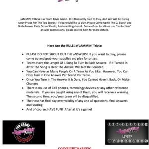 Text document describing the rules of the game 